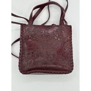Genuine Leather Burgundy Satchel for Women Top Handle Handbag Crossbody VTG